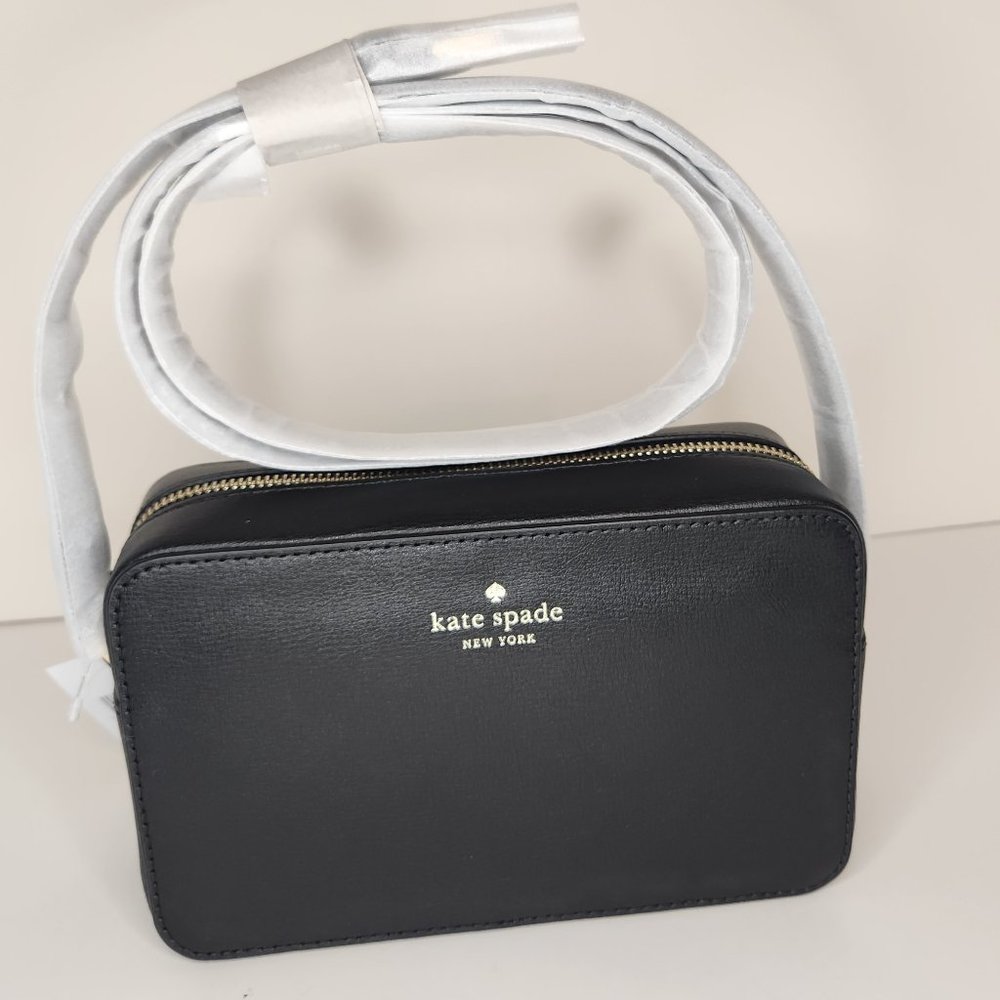 Kate Spade Sienna Refined Grain Leather Crossbody - Black - NWT - Picture 2 of 9